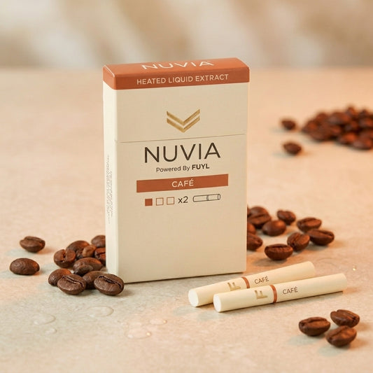 Caixa do Refil Nuvia Café powered by FUYL com pack de 2 sticks