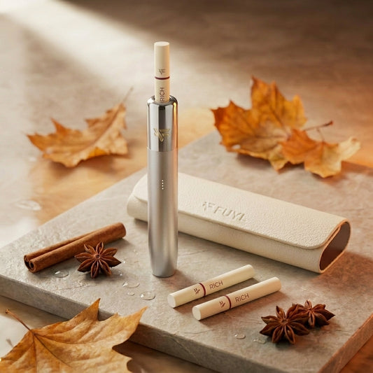 Kit Nuvia White powered by FUYL com dispositivo prata, case branco em couro e refil Rich