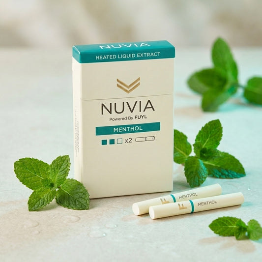 Caixa do Refil Nuvia Menthol powered by FUYL com pack de 2 sticks